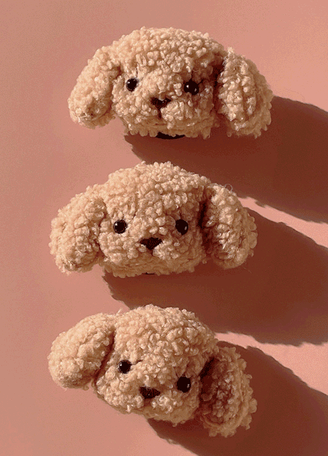 [무배] 귀여운 뽀송 털 강아지 입체 인형 그립 스마트톡
