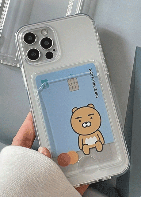 [무배] 심플 투명 젤리 아이폰/갤럭시 카드 포켓 수납 케이스